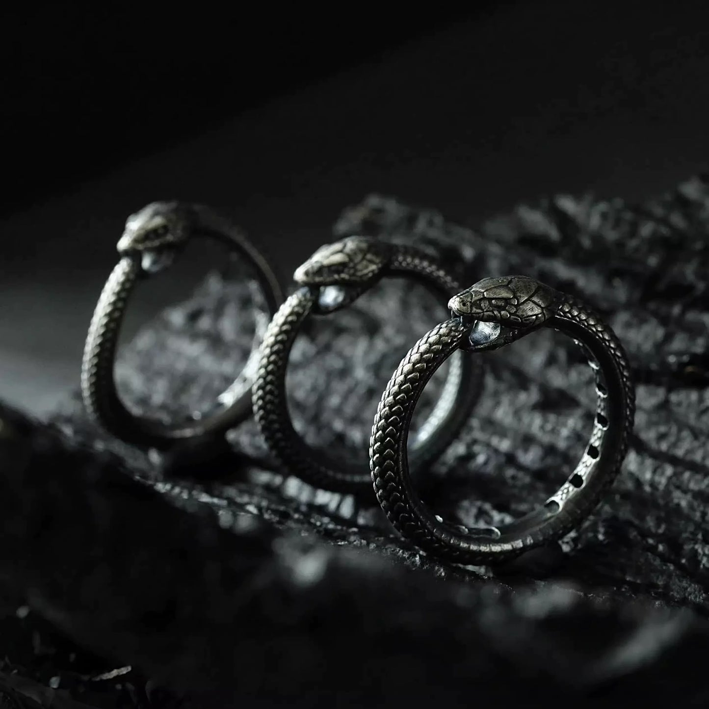 Ouroboros Snake Eating Its Tail Men’s Silver Ring