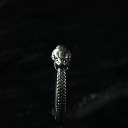 Ouroboros Snake Eating Its Tail Men’s Silver Ring