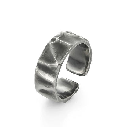 Faceted Prism Silver Cuff Ring