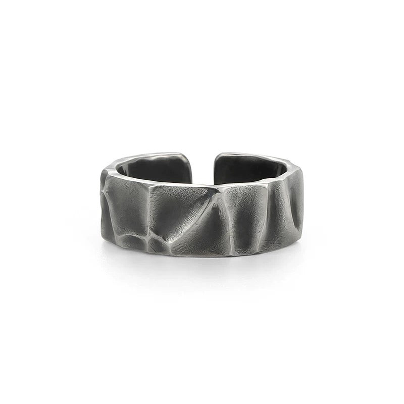 Faceted Prism Silver Cuff Ring