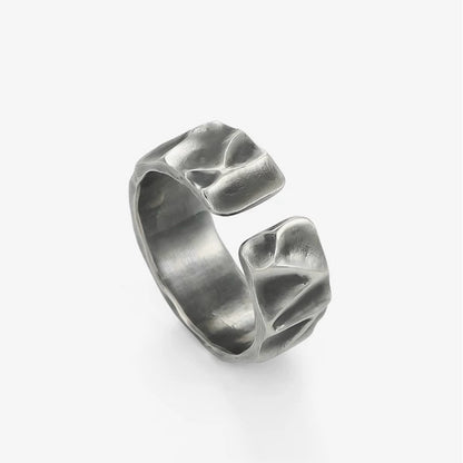 Faceted Prism Silver Cuff Ring