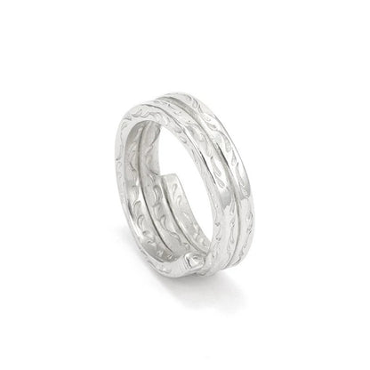 Arabesque Scroll and Vine Coil Silver Ring