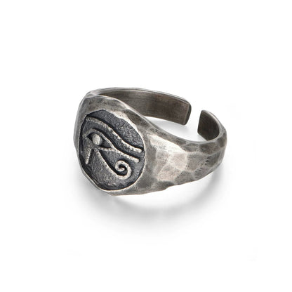 Vintage Ancient Egyptian Eye of Horus Men’s Silver Ring