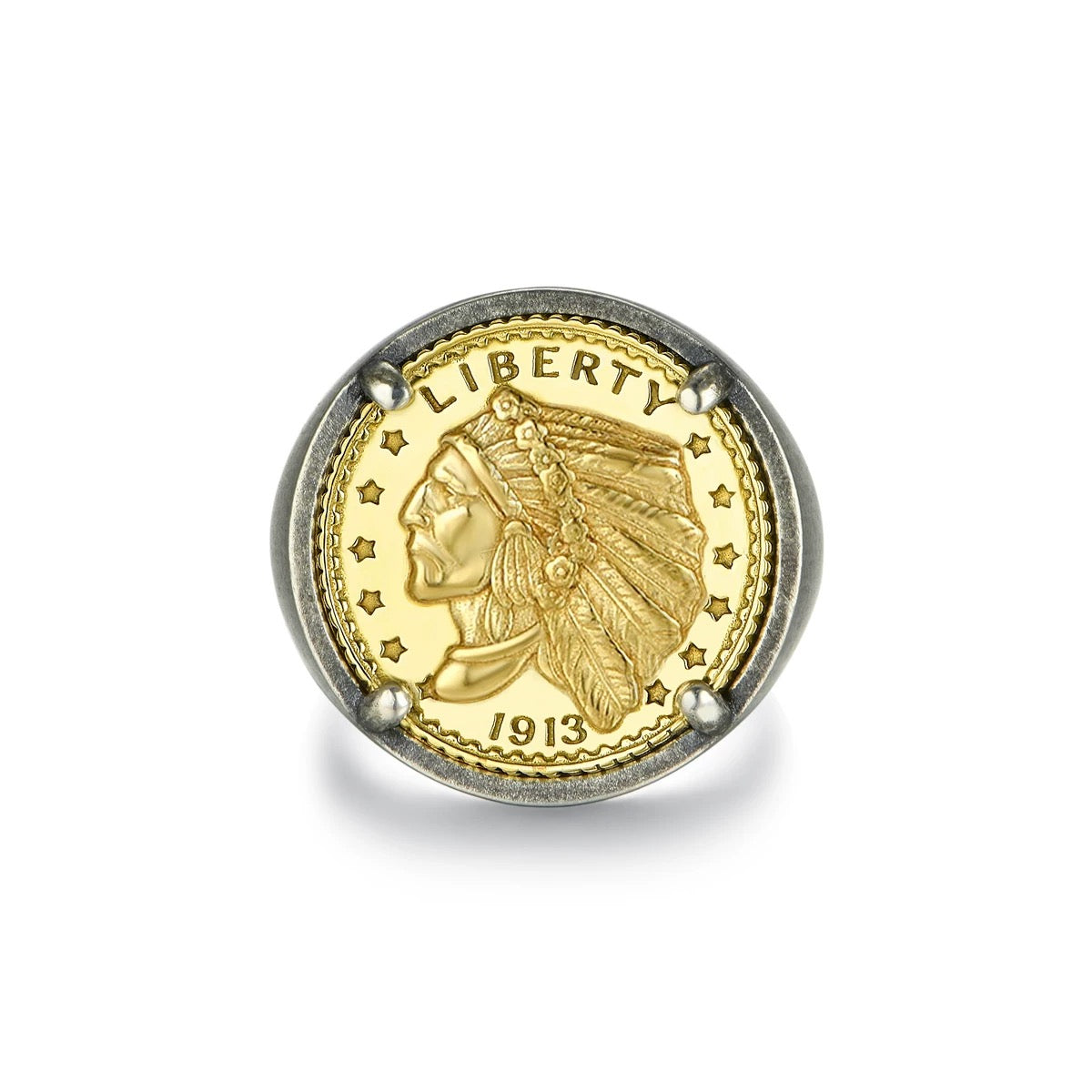 1913 Liberty Indian Head Coin Signet Ring