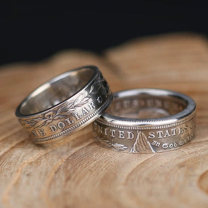 Morgan Silver Dollar Coin Band Ring