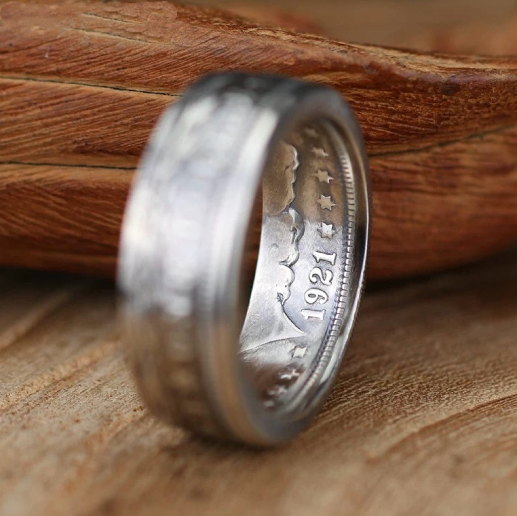 Morgan Silver Dollar Coin Band Ring