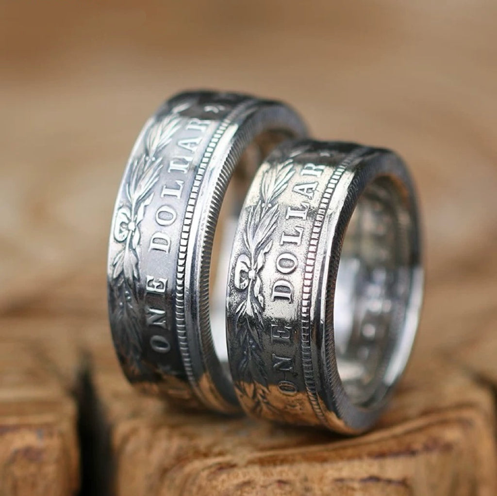 Morgan Silver Dollar Coin Band Ring