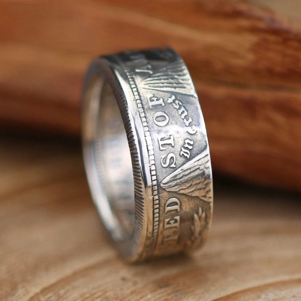 Morgan Silver Dollar Coin Band Ring