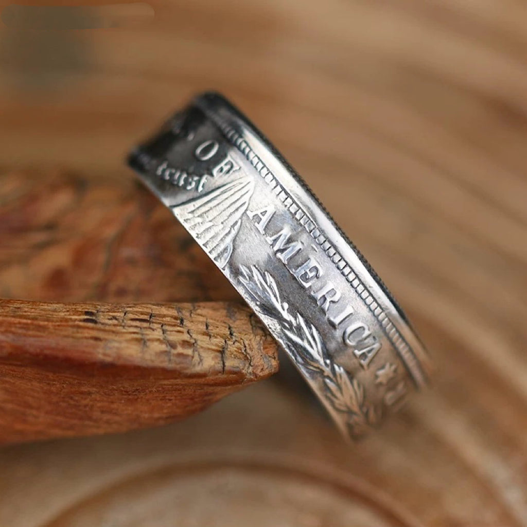 Morgan Silver Dollar Coin Band Ring