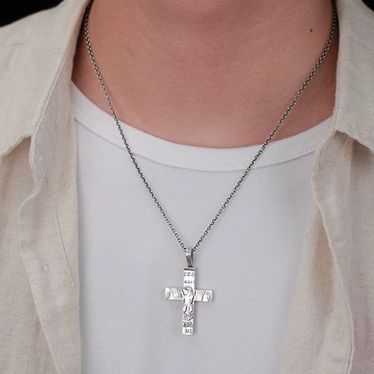 Antique US Silver Coin Cross Necklace