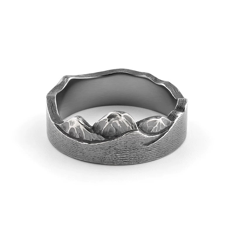 Triple Peak Mountain Silver Ring