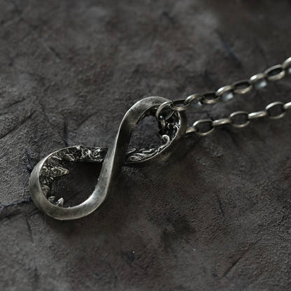 Mountain and Sea Infinity Silver Necklace