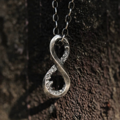 Mountain and Sea Infinity Silver Necklace