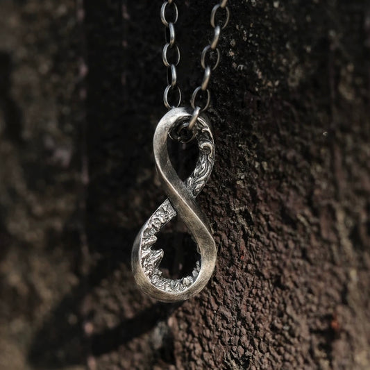 Mountain and Sea Infinity Silver Necklace