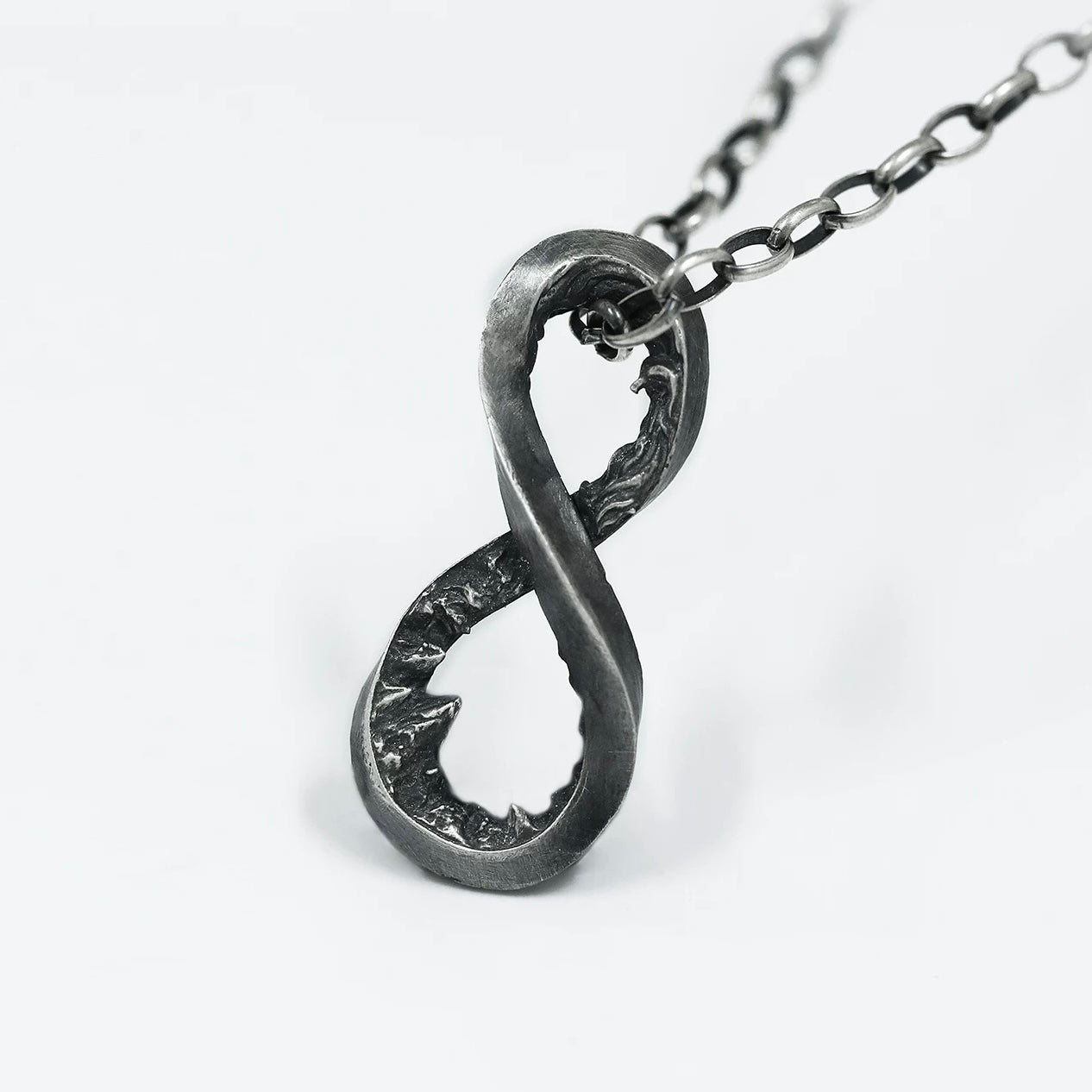 Mountain and Sea Infinity Silver Necklace