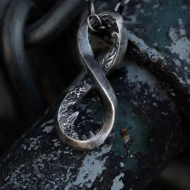 Mountain and Sea Infinity Silver Necklace