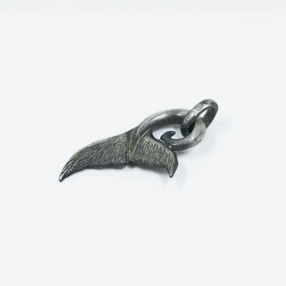 Oxidised Whale Tail Men’s Silver Necklace