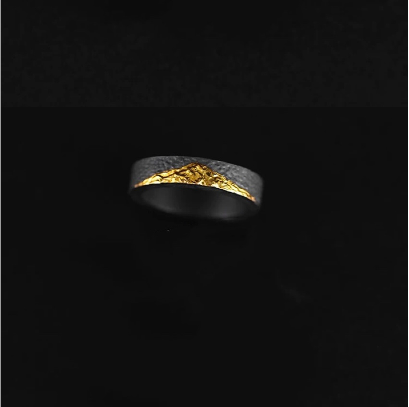 24K Gold-Gilded Mount Fuji Silver Ring